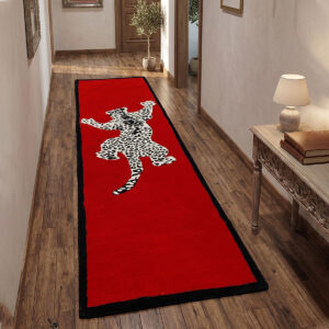 Hand Tufted Red Leopard Wool Carpet