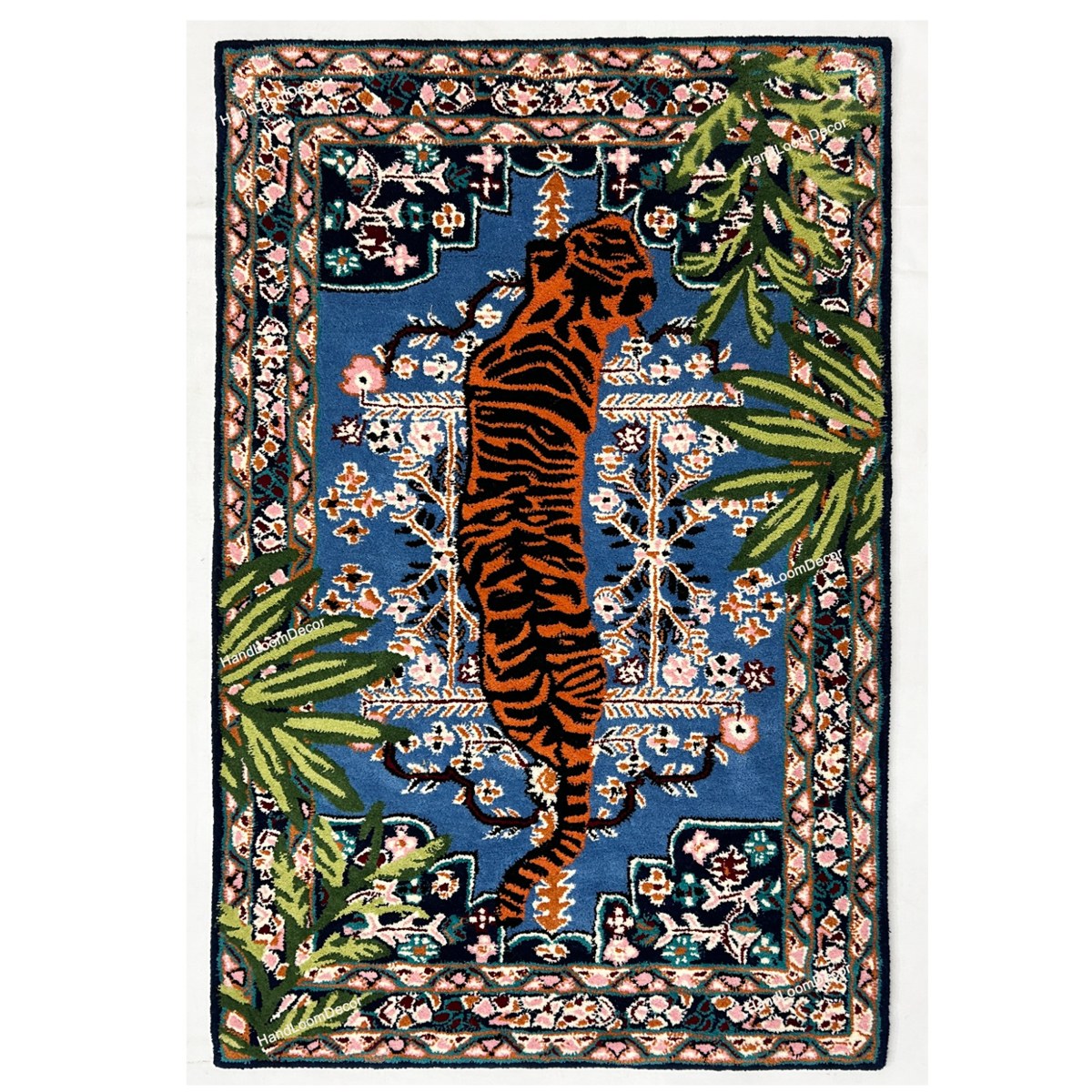 Multicolor Hand Tufted Tiger Wool Rug - Image 2