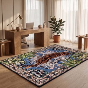 Multicolor Hand Tufted Tiger Wool Rug