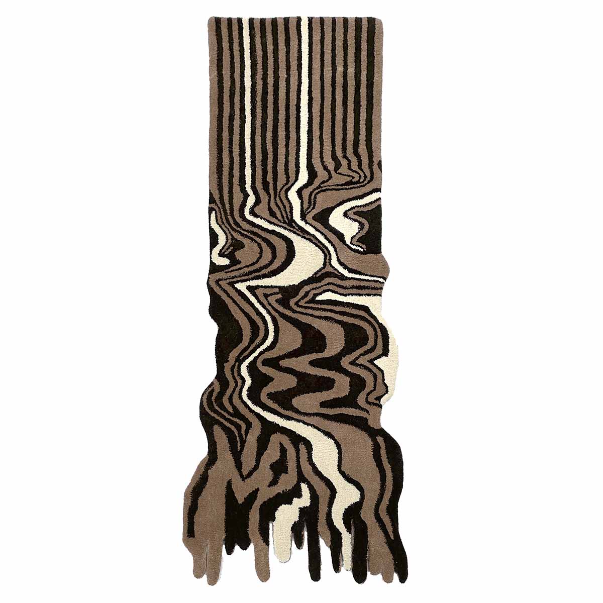 Melting Hand Tufted Brown Wool Area Rug - Image 2