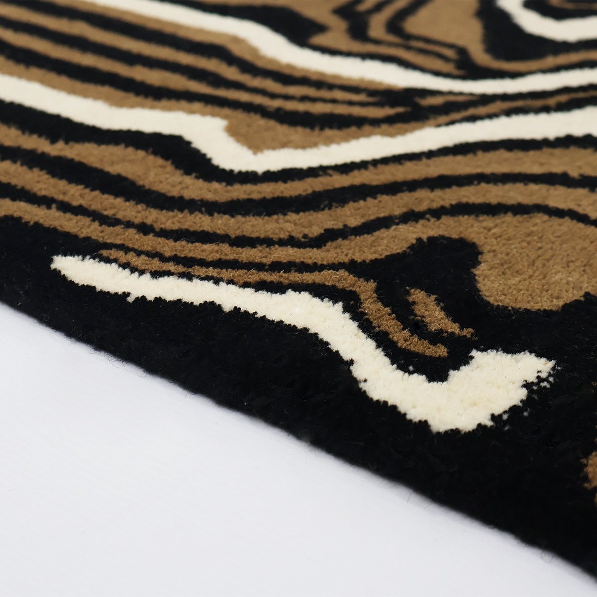 Melting Hand Tufted Brown Wool Area Rug - Image 3
