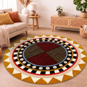 Stunning Hand Tufted Multicolor Round Rug