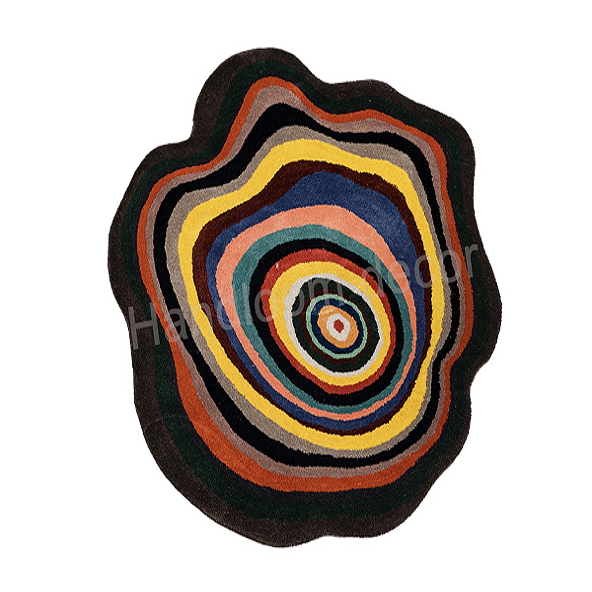 Irregular Hand Tufted Multicolor Wool Rug - Image 5