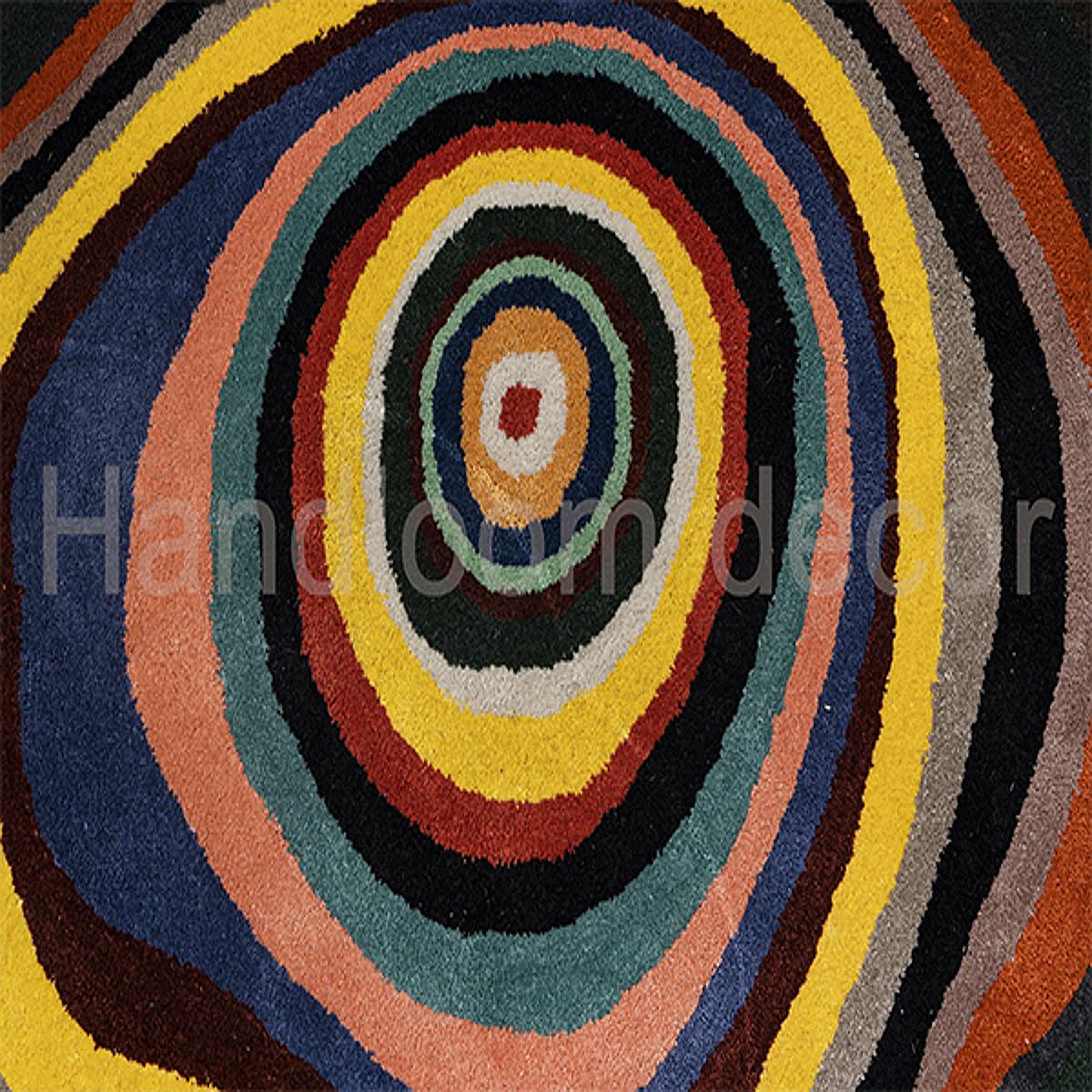 Irregular Hand Tufted Multicolor Wool Rug - Image 3