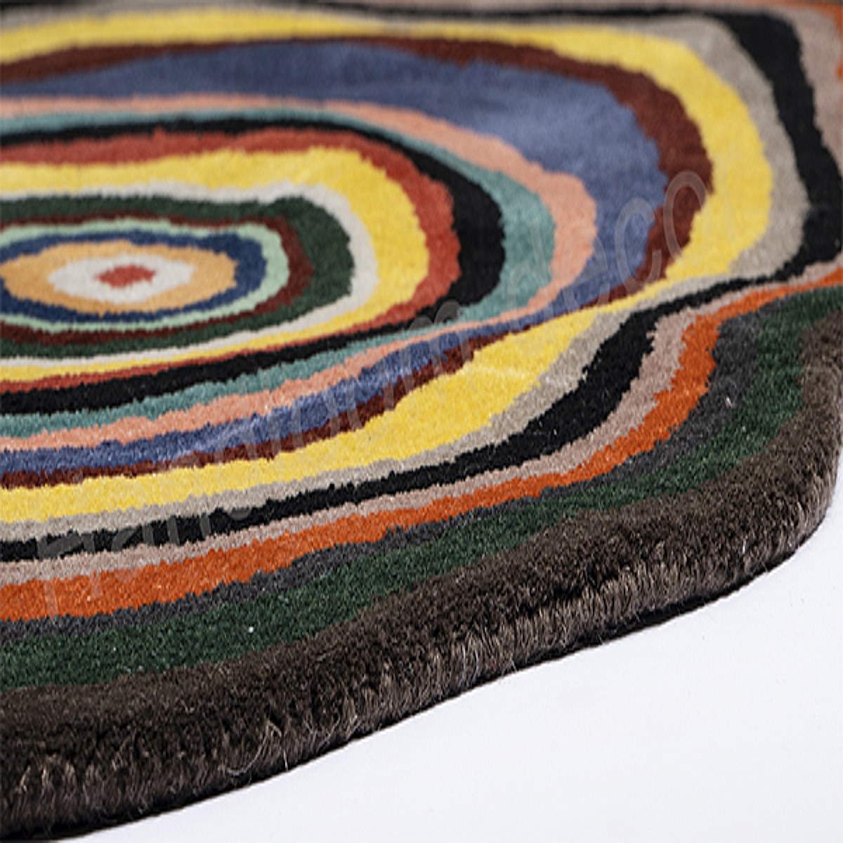 Irregular Hand Tufted Multicolor Wool Rug - Image 4