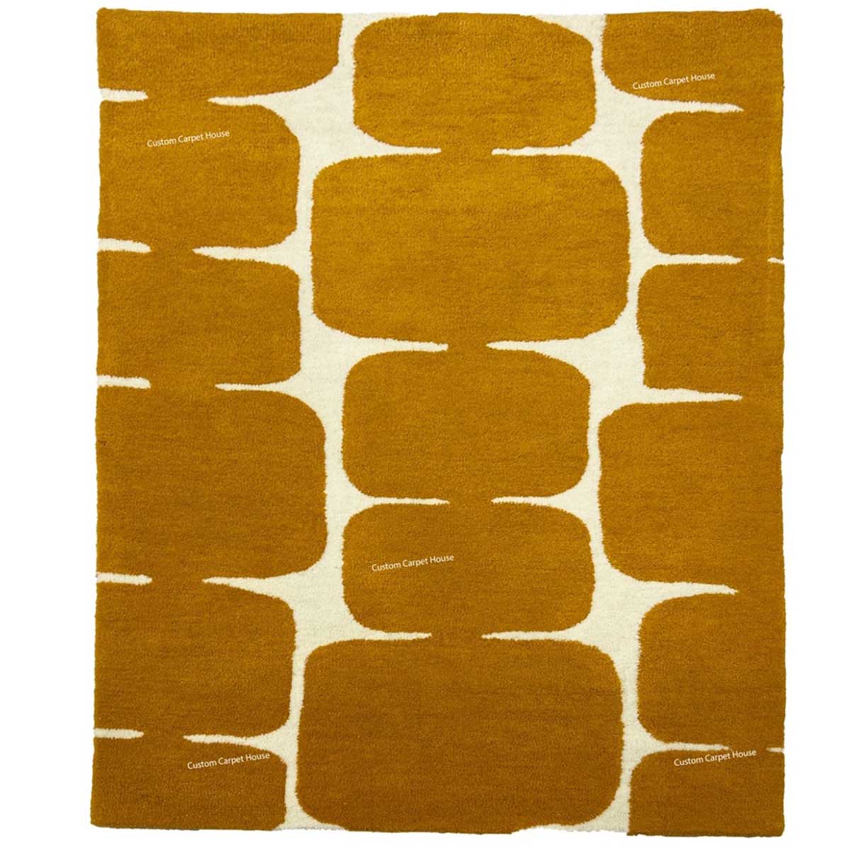 Stunning Hand Tufted Yellow Wool Rug - Image 2