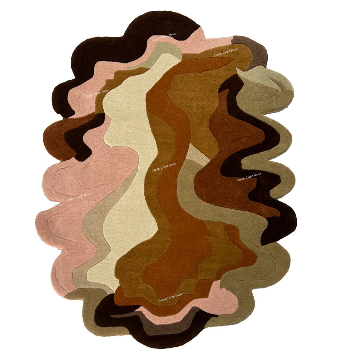 Irregular Multicolor Hand Tufted Wool Rug - Image 2