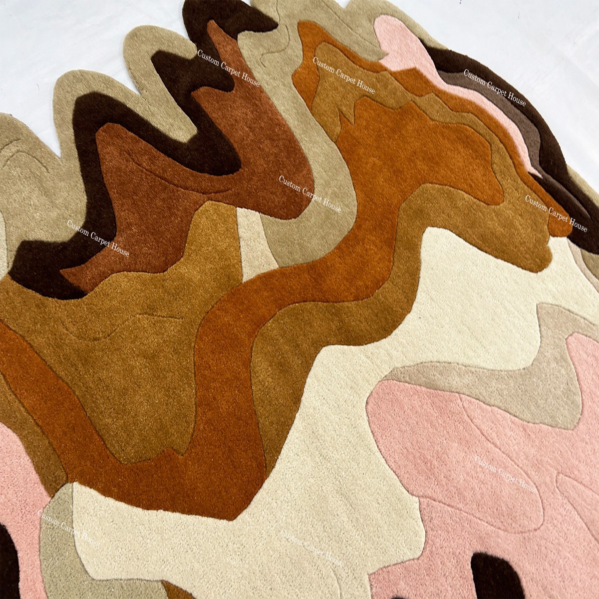 Irregular Multicolor Hand Tufted Wool Rug - Image 4