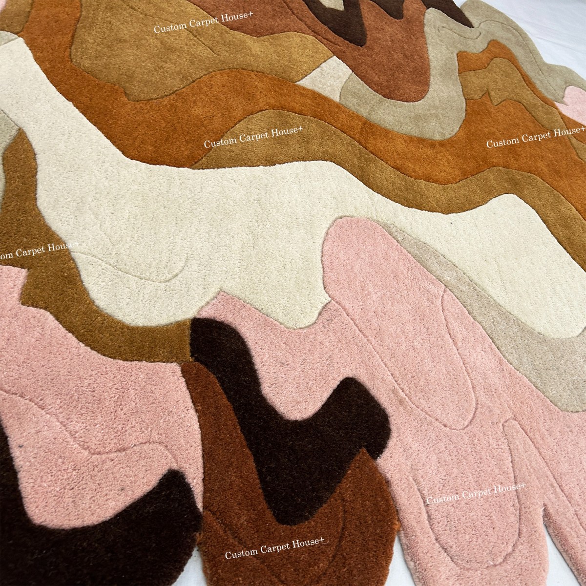Irregular Multicolor Hand Tufted Wool Rug - Image 5
