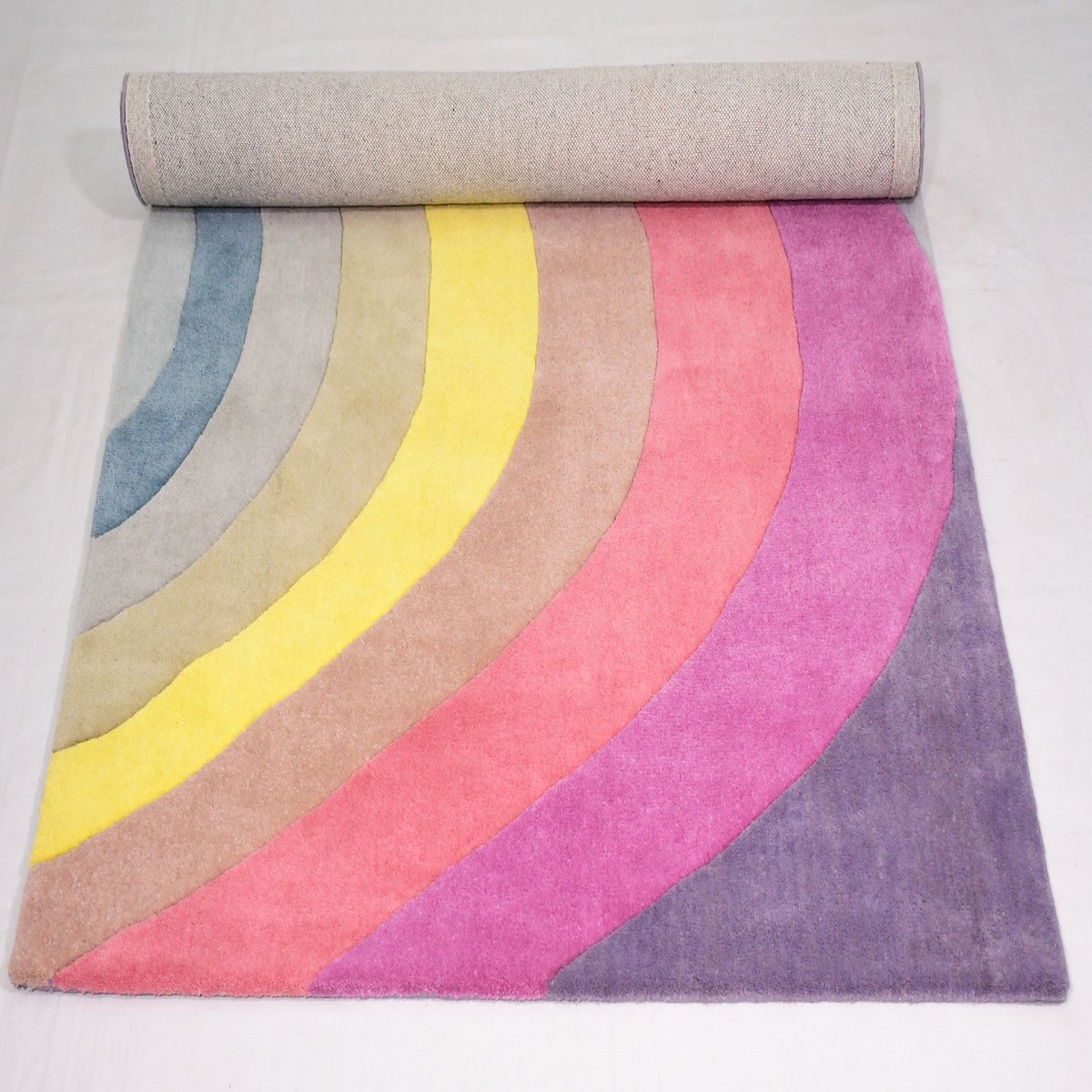 Hand Tufted Rainbow Wool Rug - Image 4
