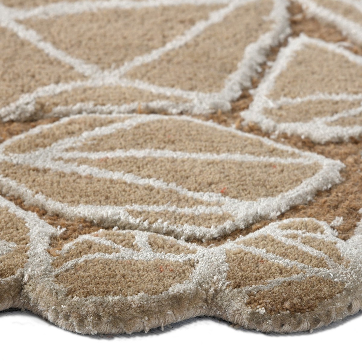 Irregular Hand Tufted Brown Wool Rug - Image 3